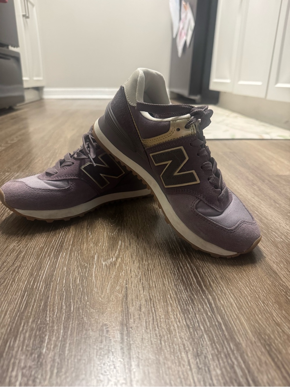 New Balance 574 Purple and Gold